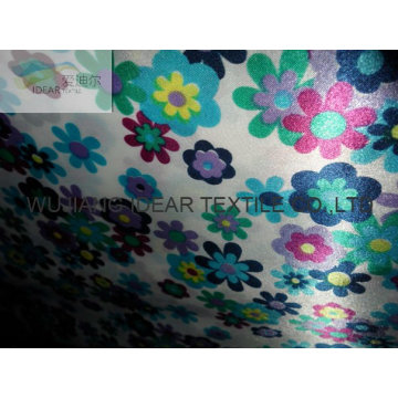 flower shiny Printed Satin For bedding sheet